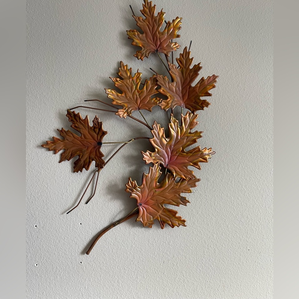 Vintage Mid Century Copper Leaf wall Hanging